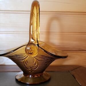 Brown Glass Accent Basket with Vintage Decor